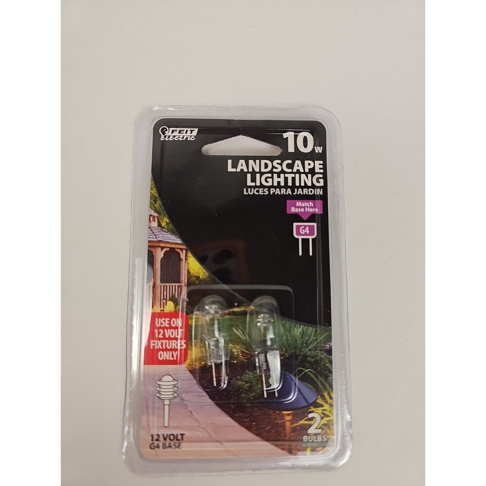 Feit Electric 10W G4 Landscape Lighting Bulbs 12V 2-Pack New Sealed